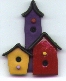 Triple Birdhouse Pin