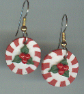 Peppermint Candy Earrings with Holly