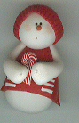 Snowman with Candy Cane Pin