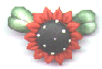Red Dot Flower Pin