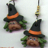 Green Haired Witchy Earrings