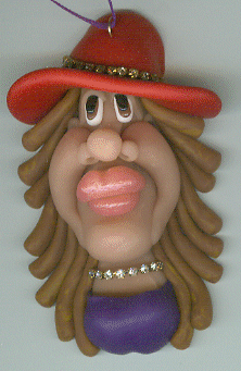 Big Red Hat Gal  (ornament)