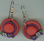 Round Red Hat Dangle Earrings
