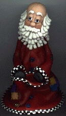 Santa holding his hat