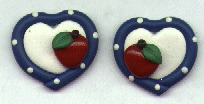 RWB Apple Heart Post Earrings
