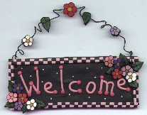 Welcome Sign (Pink and Purple)