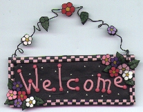 Welcome Sign (Pink and Purple)